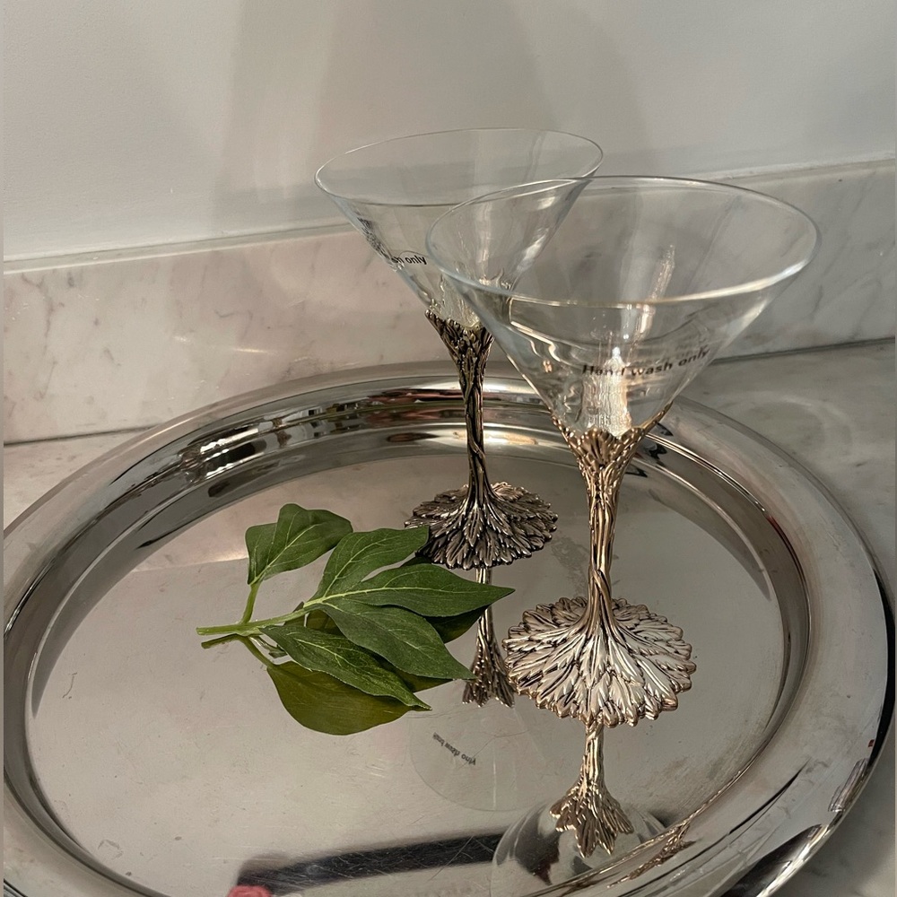 Grey Goose Pewter Martini Glasses Set of 2